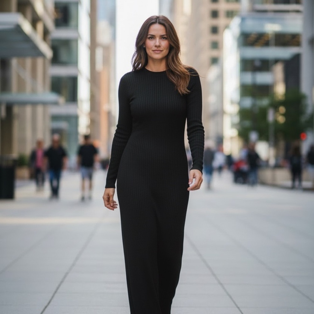Fashion Nova Black Long Sleeve Dress